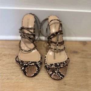 Snake Lace Up Heels